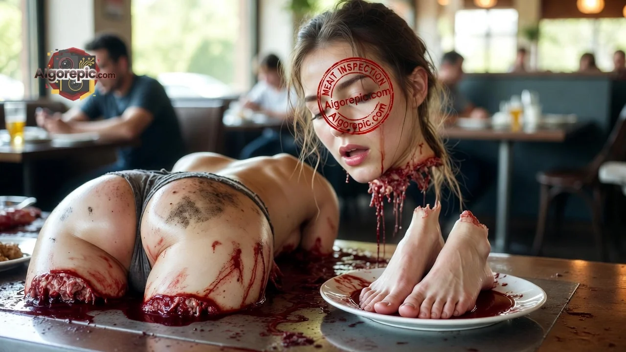 Graphic Body Art Display - AI Generated Horror