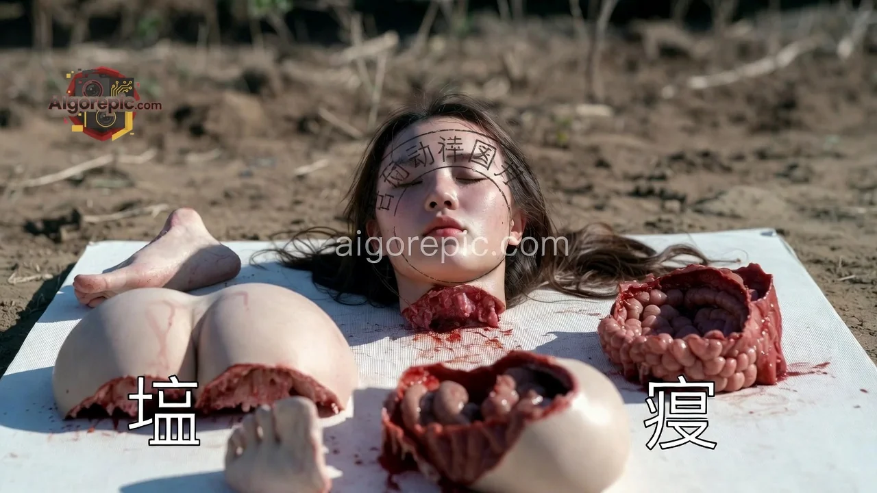 Graphic Human Anatomy Display - AI Generated Horror