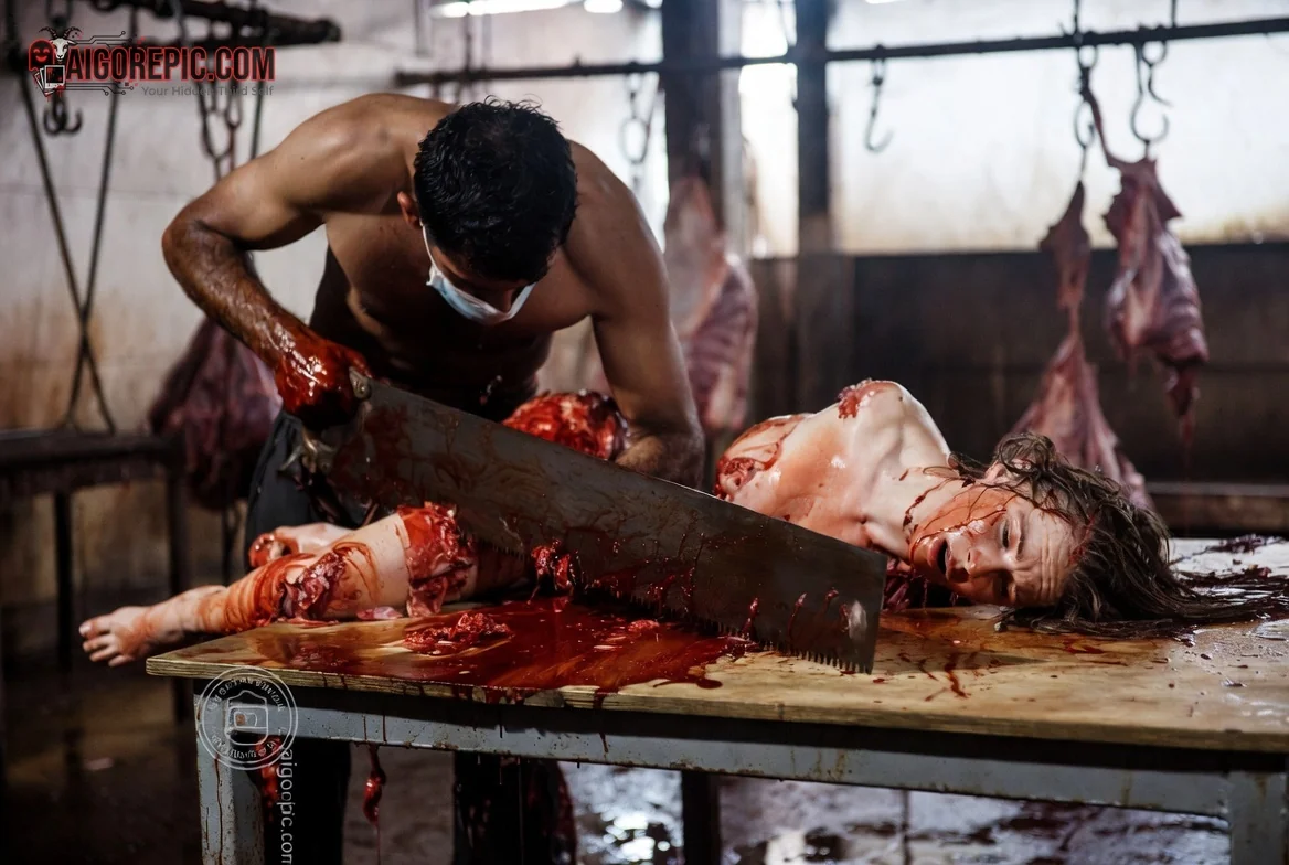 Gruesome Butcher Scene - AI Generated Horror
