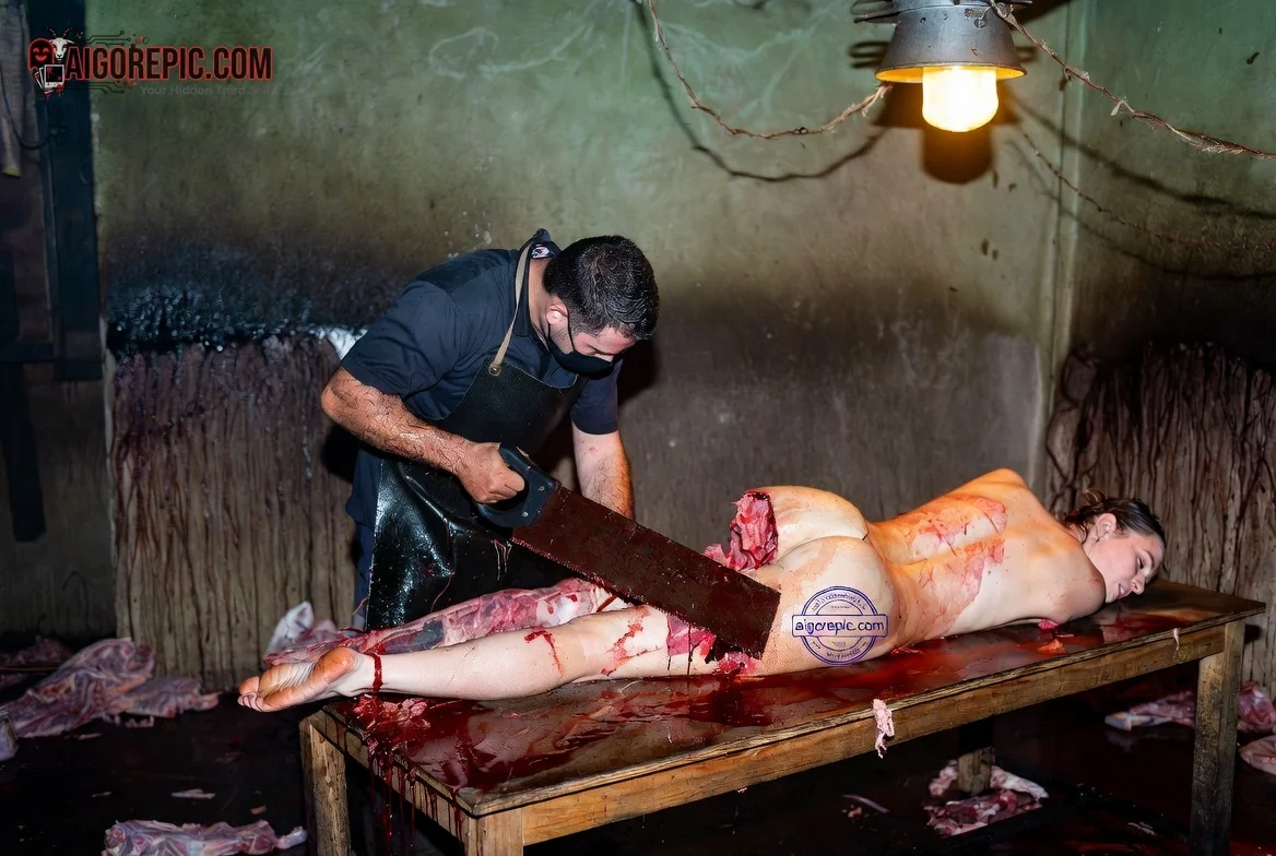 Gruesome Butcher Scene - AI Generated Horror