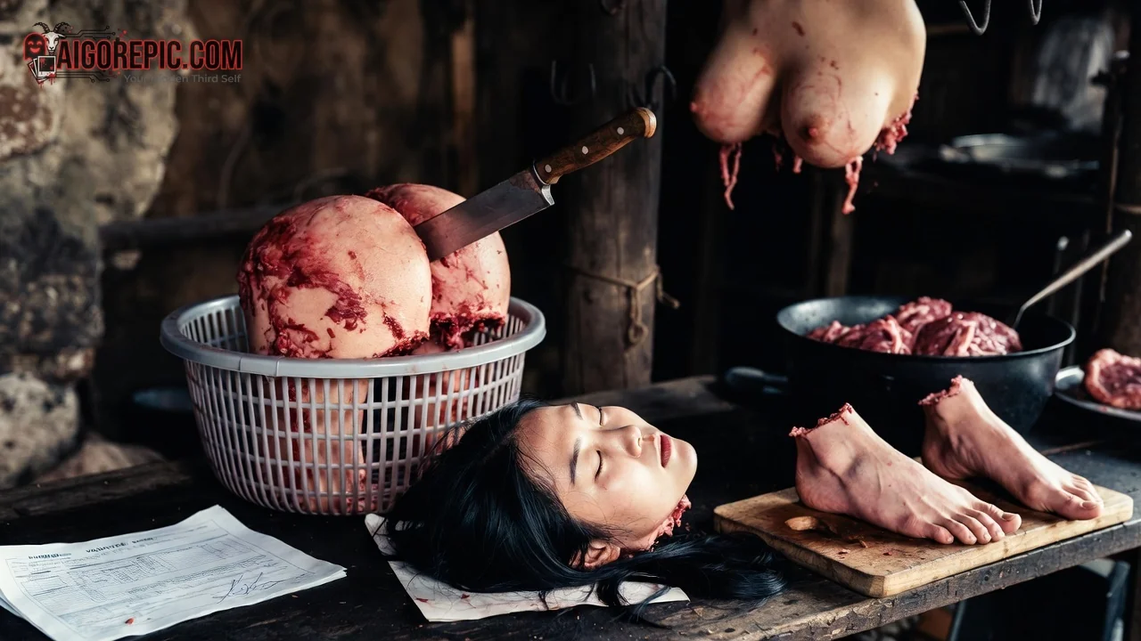 Gruesome Butcher Scene - AI Generated Horror