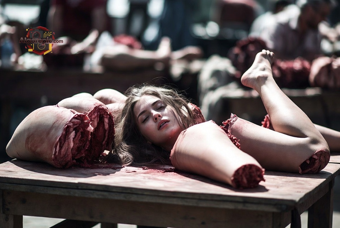 Gruesome Butcher Scene - AI Generated Horror