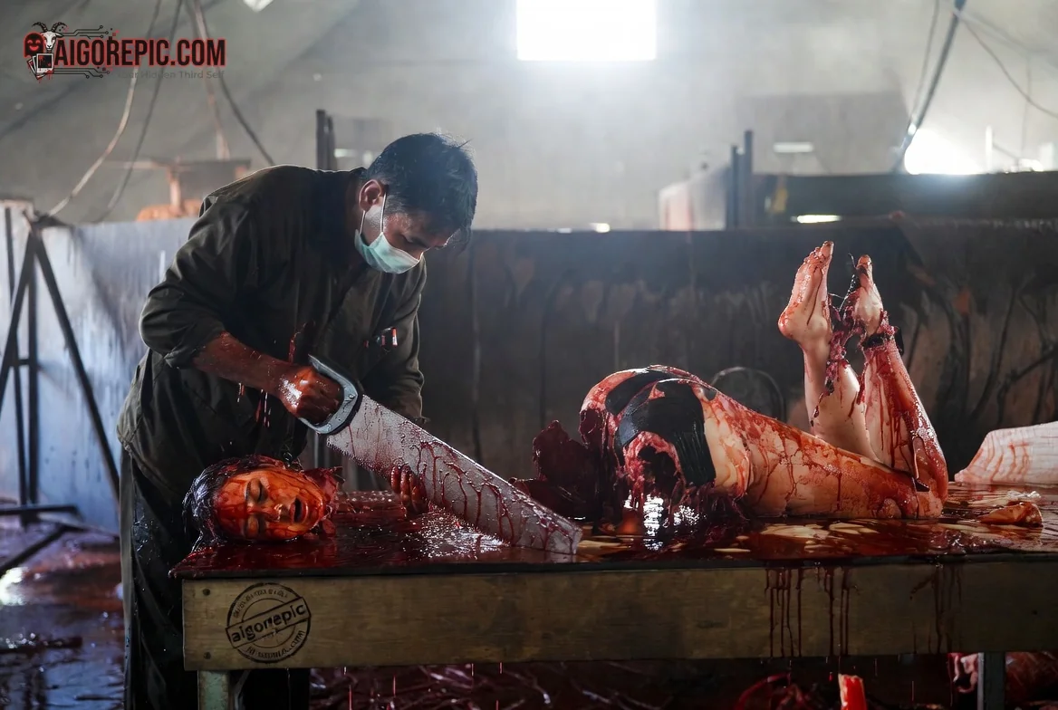 Gruesome Butchering Scene - AI Generated Horror