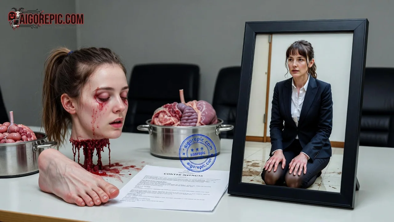 Gruesome Office Scene - AI Generated Horror