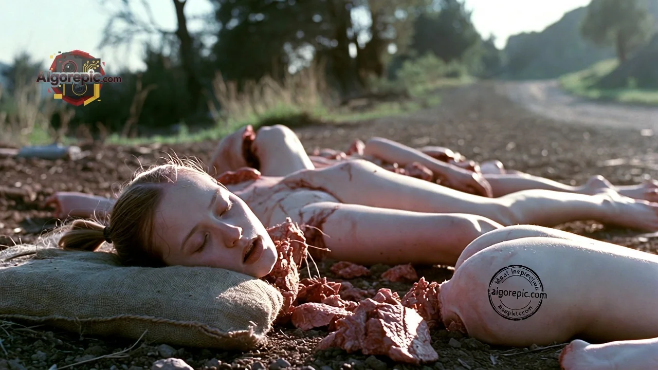 Gruesome Roadside Scene - AI Generated Horror