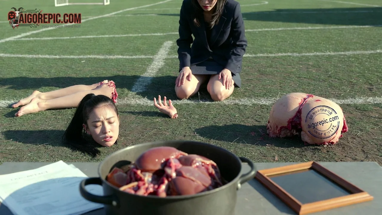 Gruesome Scene on Field - AI Generated Horror