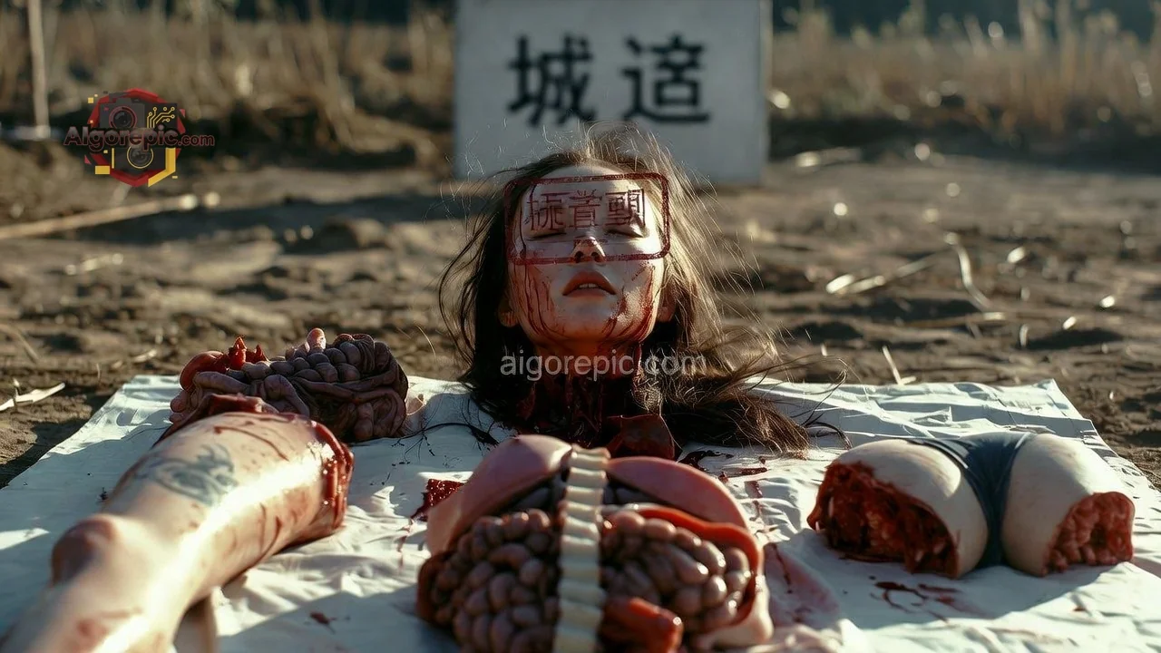 Gruesome Scene with Corpse - AI Generated Horror