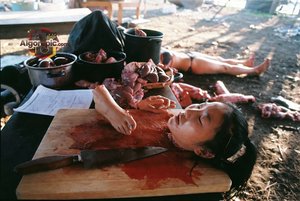 Gruesome Scene with Knife