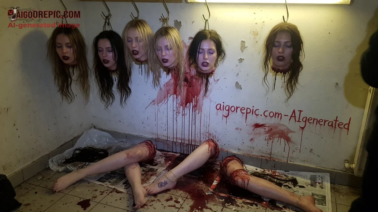Hanging Severed Female Heads - AI Generated Horror