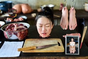 Head on Cutting Board