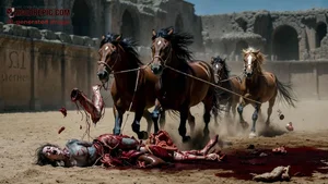 Horses Dragging Dismembered Woman