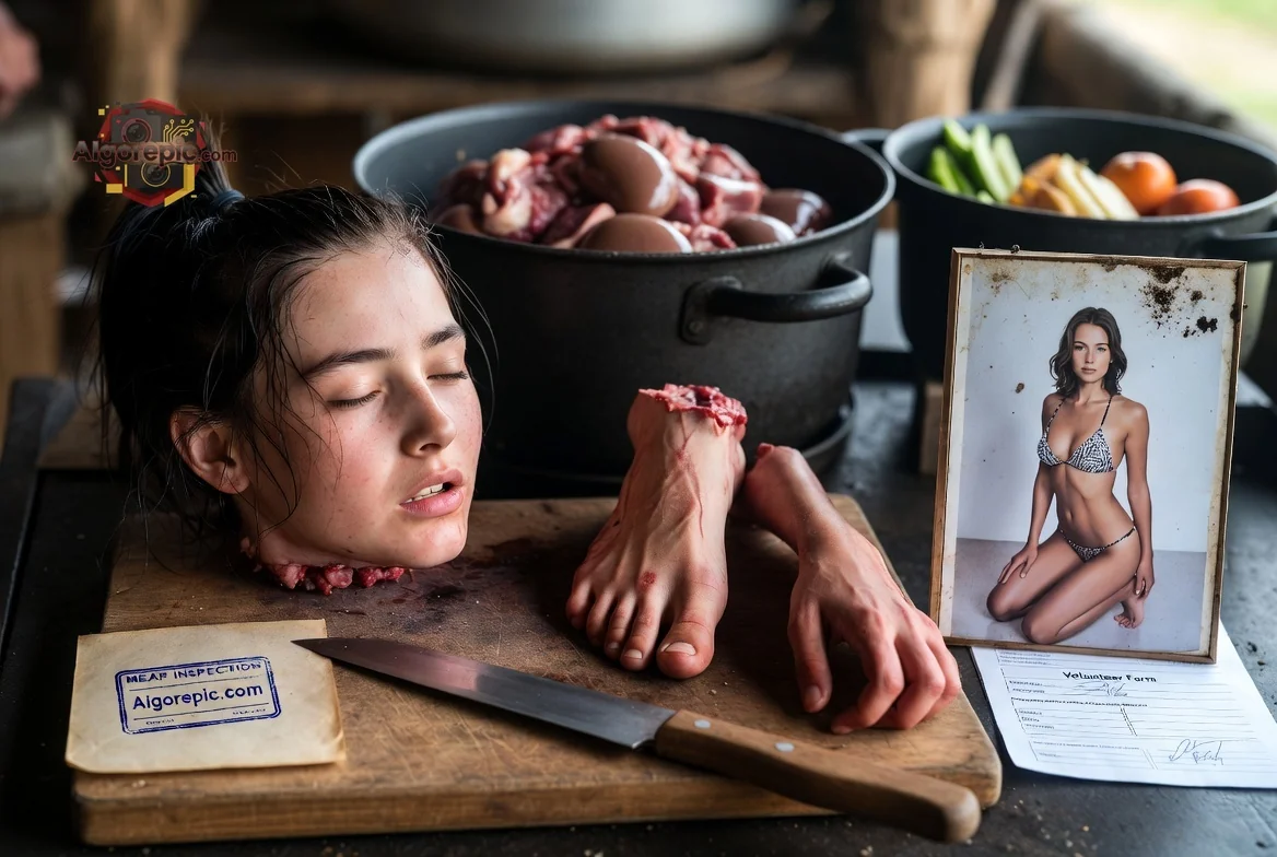 Human Butcher Display - AI Generated Horror