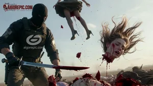 Masked Soldier Decapitates Woman