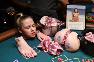 Meat Display on Poker Table