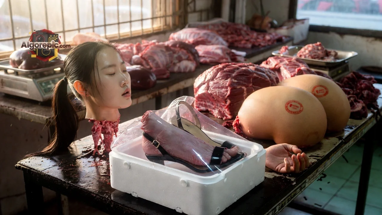 Meat Market Display - AI Generated Horror