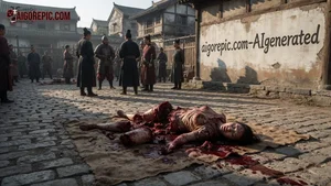 Mutilated Woman in Ancient Street