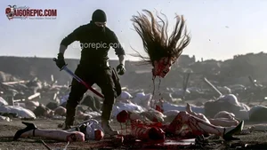 Ninja Decapitating Woman in Ruins