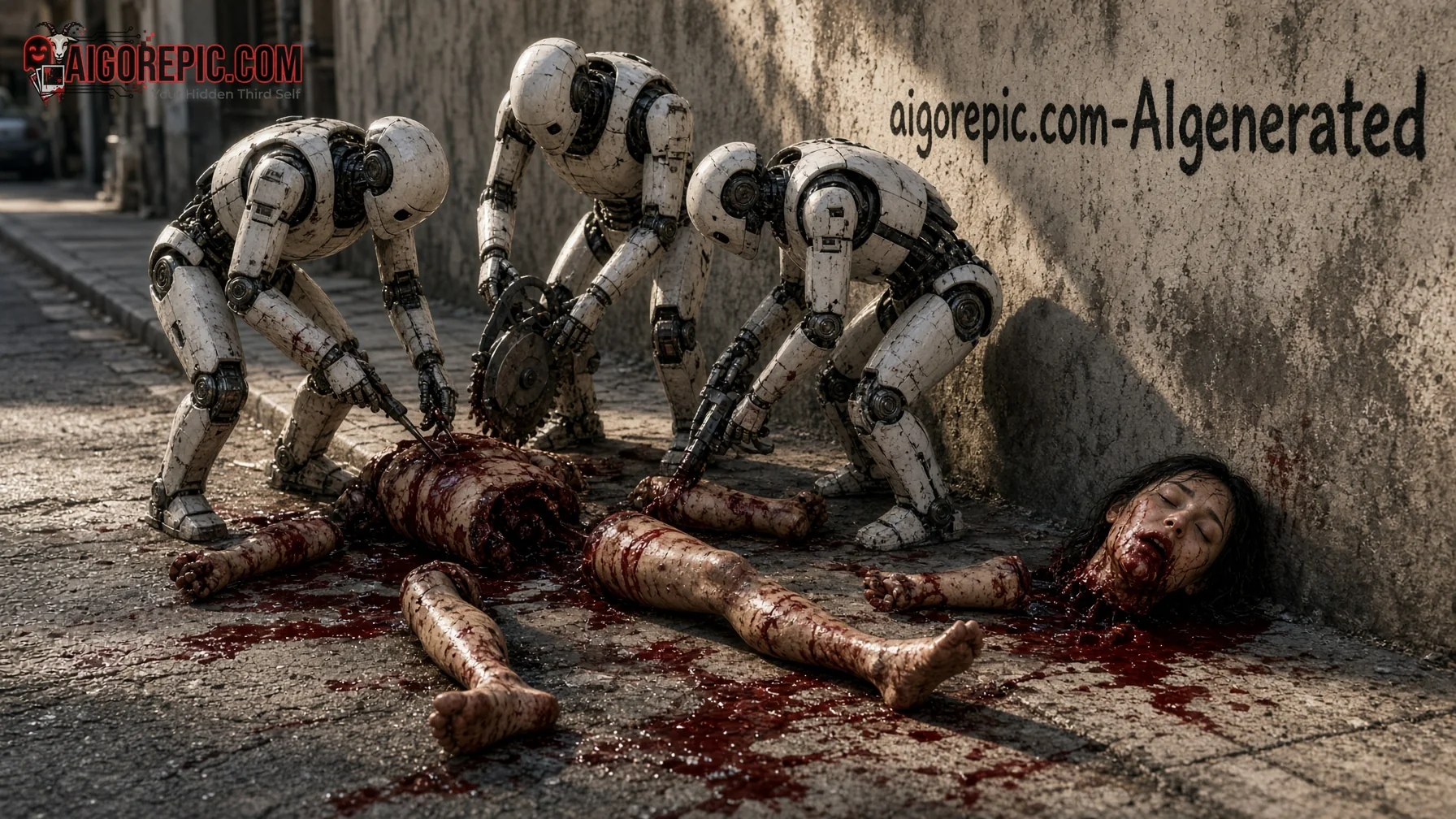 Robots Dismembering Human Victims - AI Generated Horror