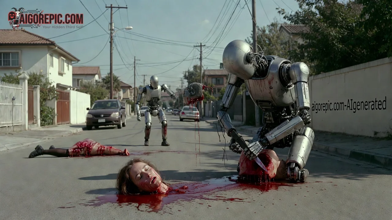 Robots Dismembering Victims - AI Generated Horror