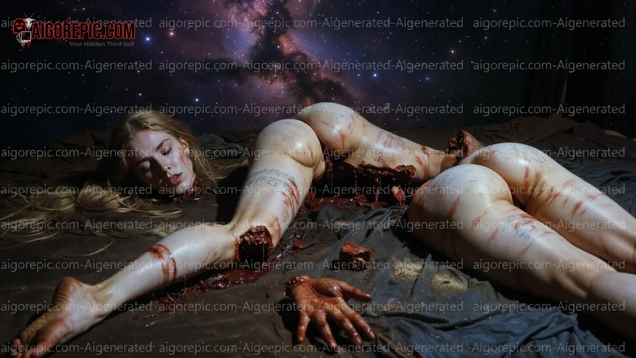 Severed Female Body Under Stars - AI Generated Horror