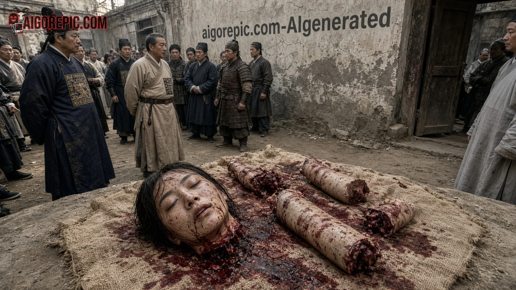 Severed Head and Limbs Display - AI Generated Horror
