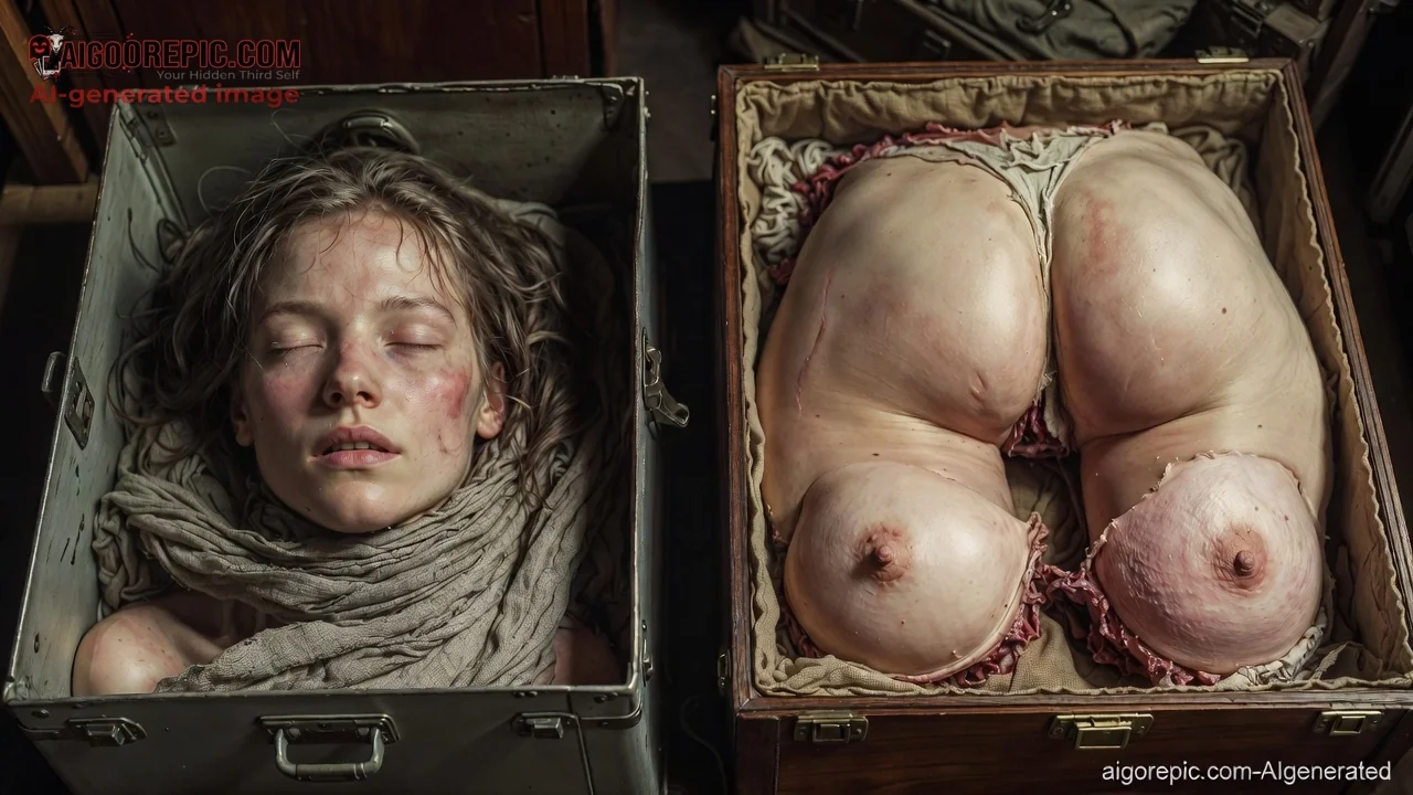 Severed Head and Torso in Cases - AI Generated Horror