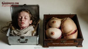 Severed Head and Torso in Cases