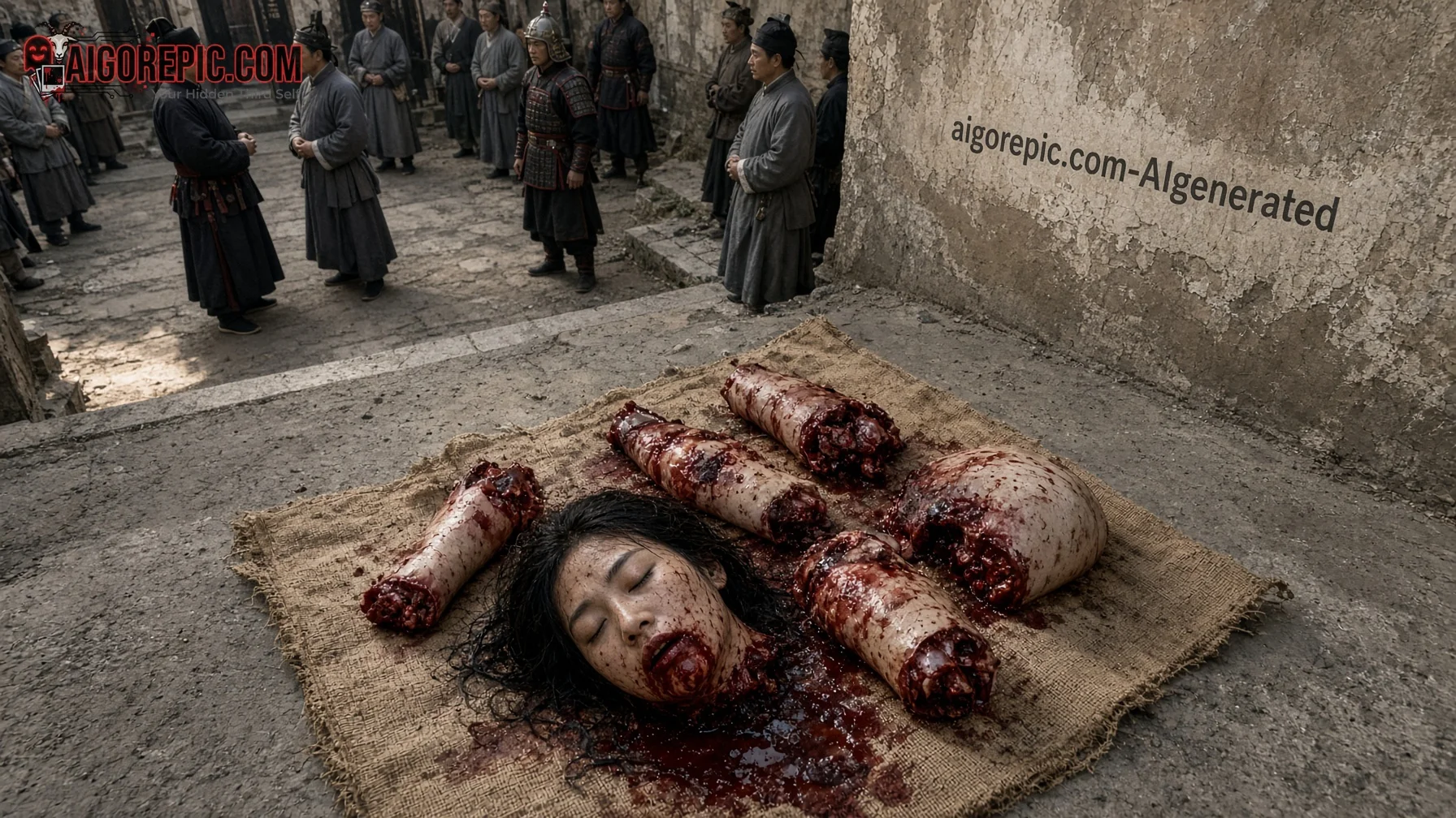 Severed Head with Limbs Display - AI Generated Horror