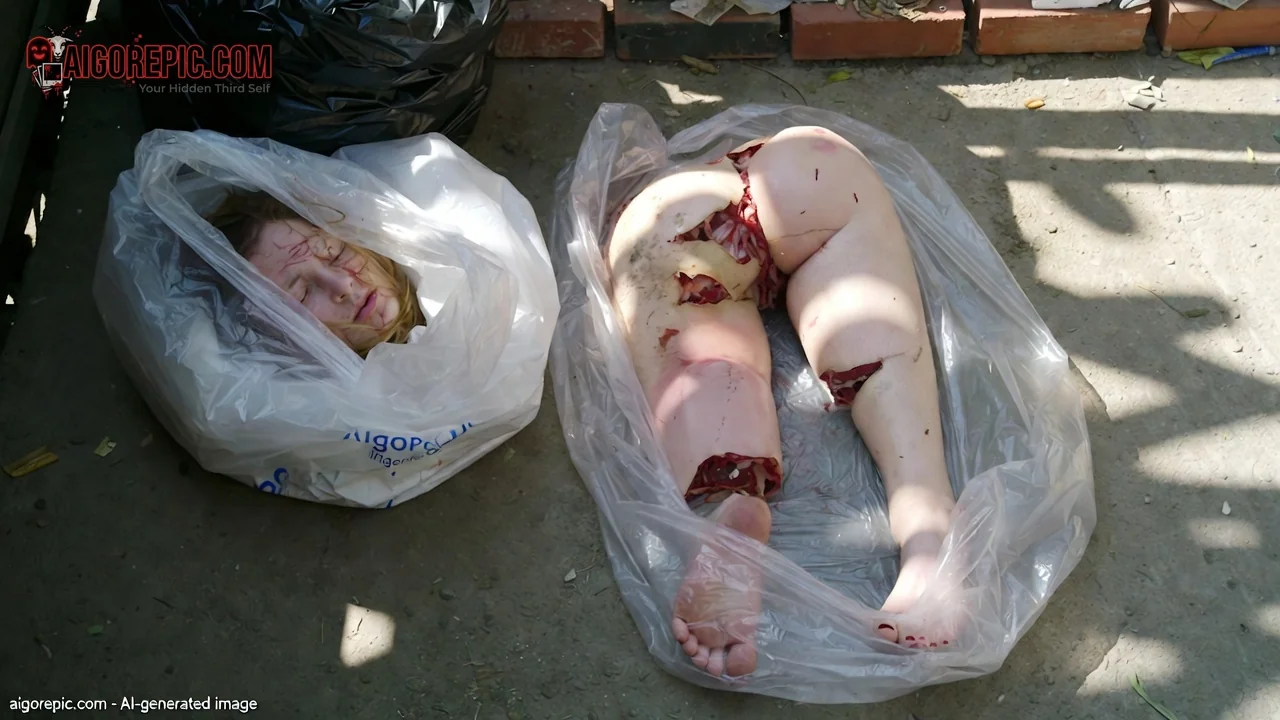 Severed Leg in Plastic Bag - AI Generated Horror
