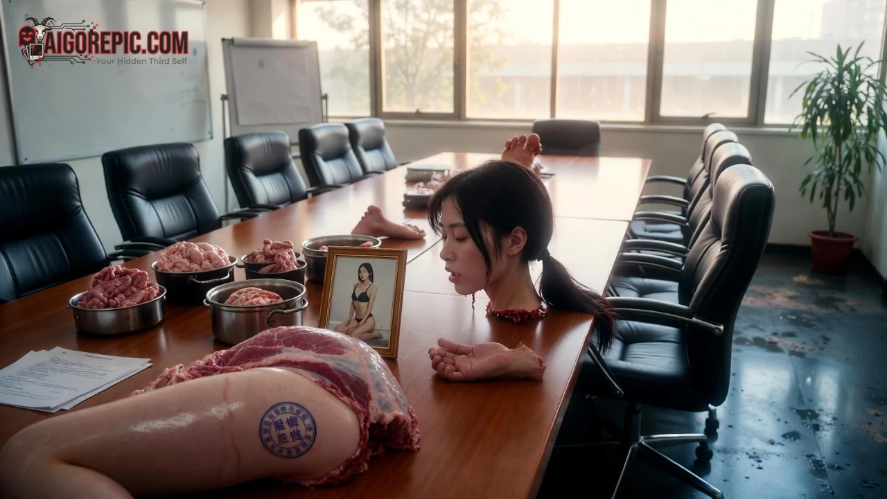 Surreal Boardroom Scene - AI Generated Horror