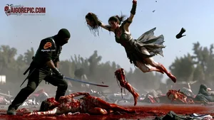 Warrior Woman Decapitates Ninja