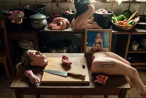 Woman as Butcher's Display