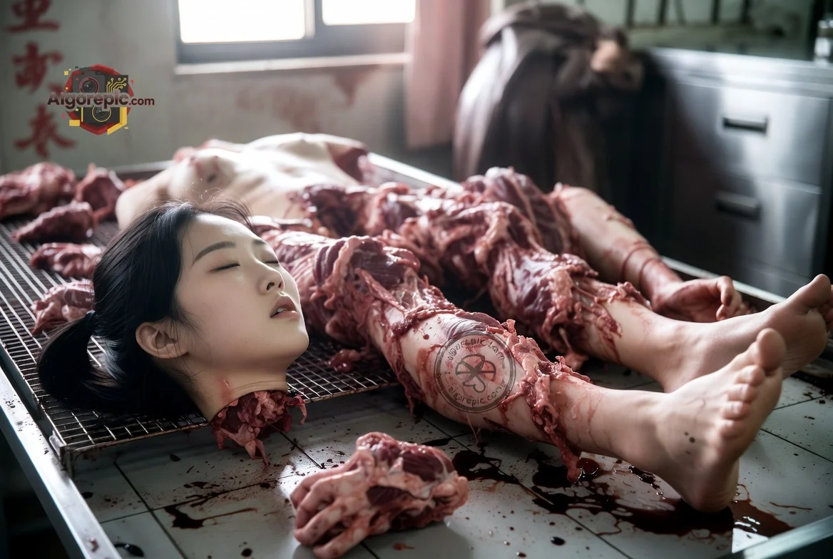 Woman in Bloody Scene - AI Generated Horror