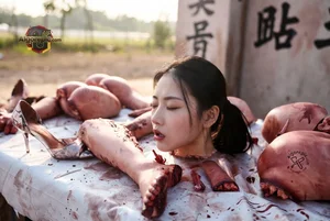 Woman in Bloody Scene