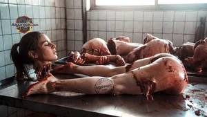 Woman in Bloody Scene