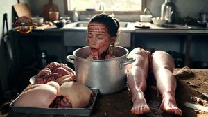 Woman in Cooking Pot