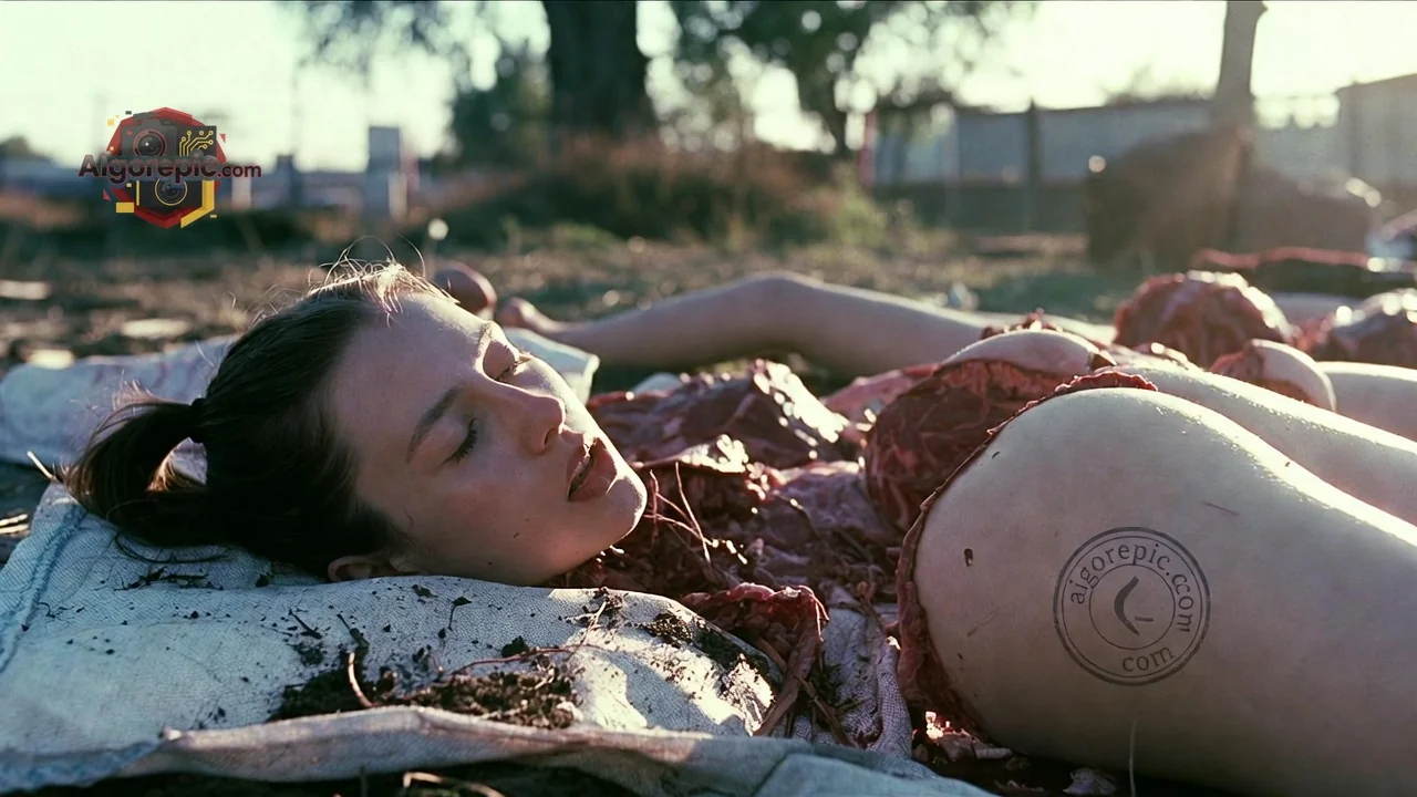 Woman in Distress Outdoors - AI Generated Horror