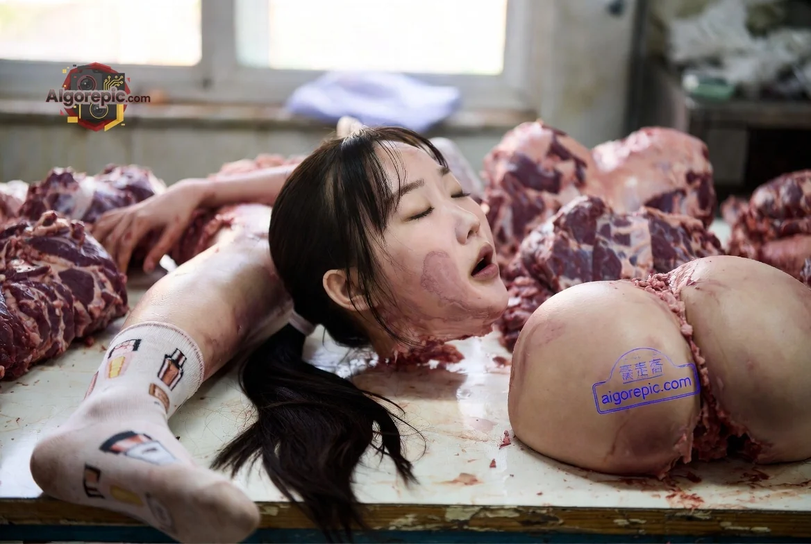 Woman in Meat Processing Room - AI Generated Horror