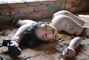 Woman on Brick Floor