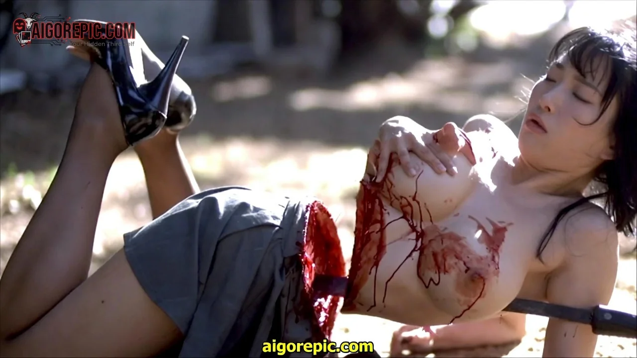 Woman with Bloody Wound - AI Generated Horror