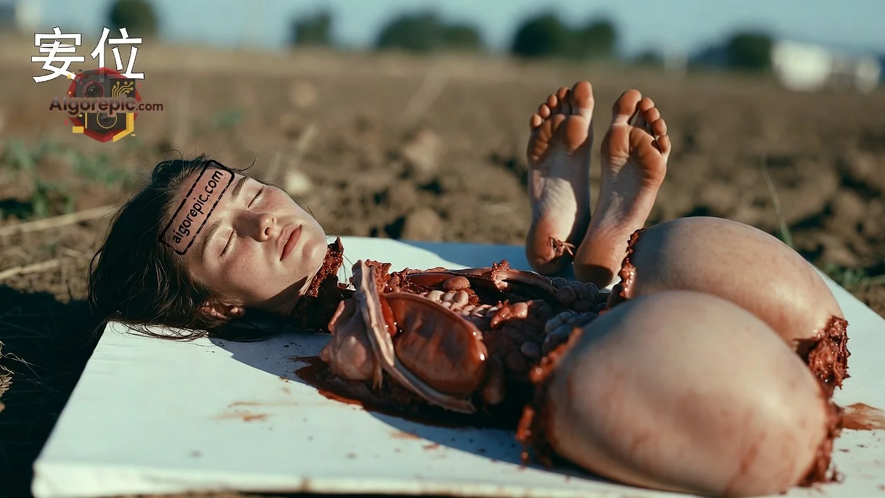 Woman with Exposed Organs - AI Generated Horror