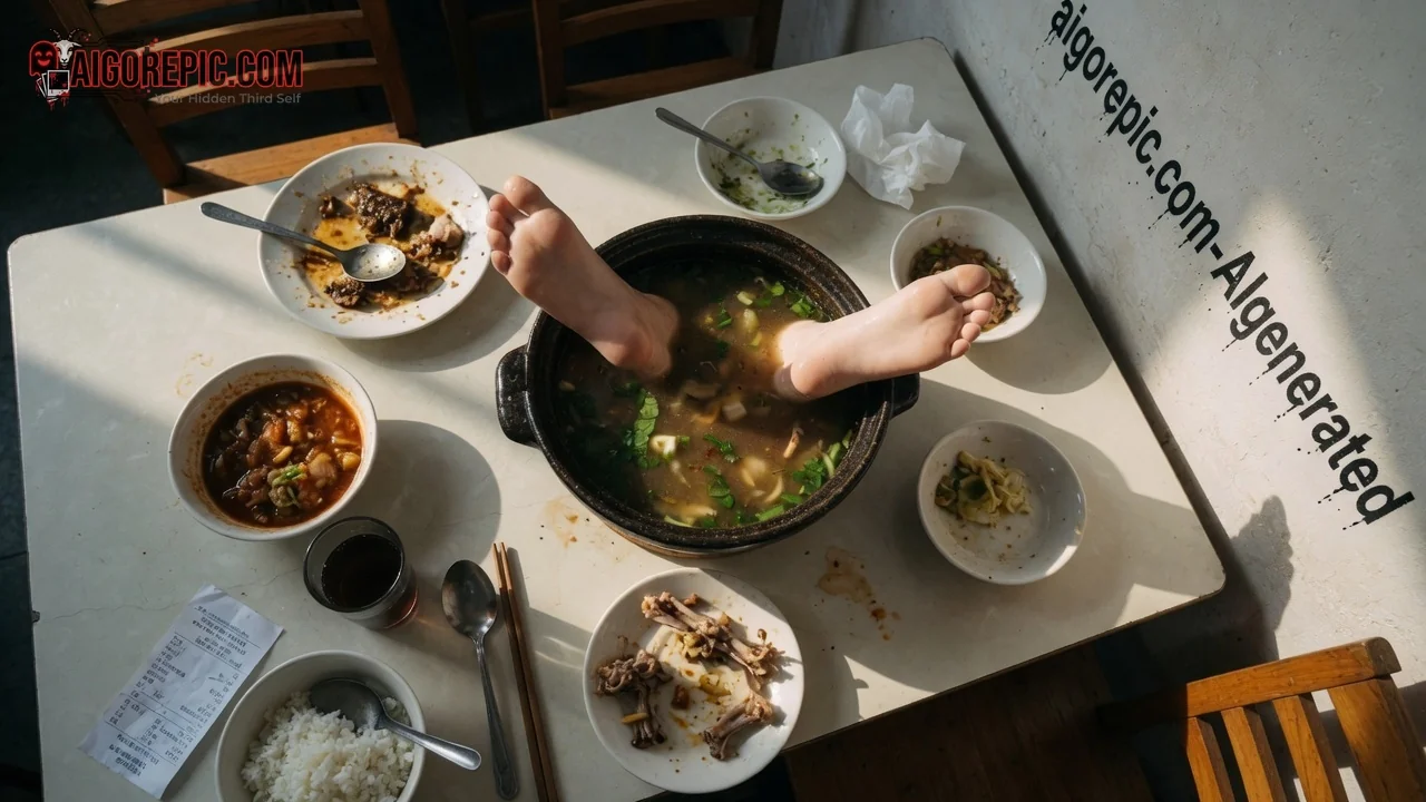 Bare Feet in Soup Pot - AI Generated Horror