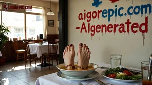 Feet in Soup Bowl