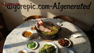 Feet Soaking in Soup Pot