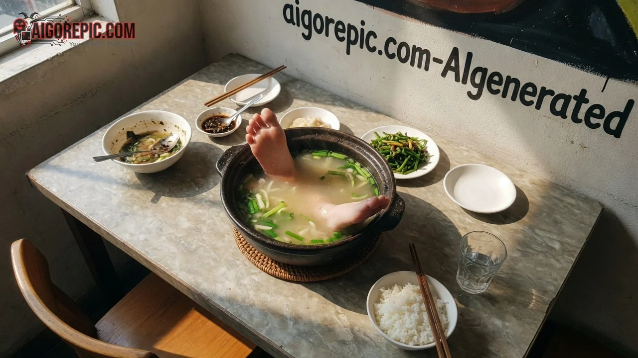 Foot in Soup Pot - AI Generated Horror