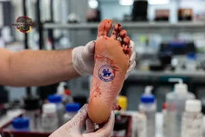 Injured Foot with Tattoo