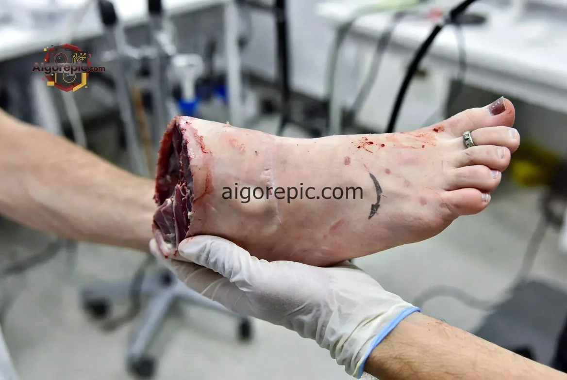 Severe Foot Injury Close-Up - AI Generated Horror