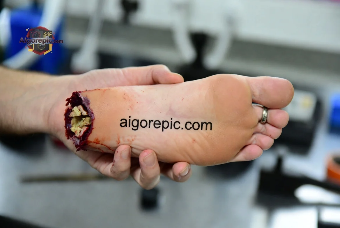 Severe Foot Injury Close-Up - AI Generated Horror