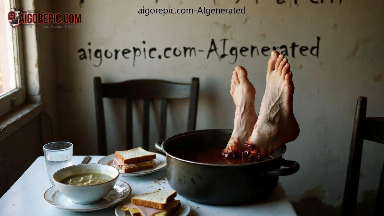 Severed Feet in Stew Pot - AI Generated Horror