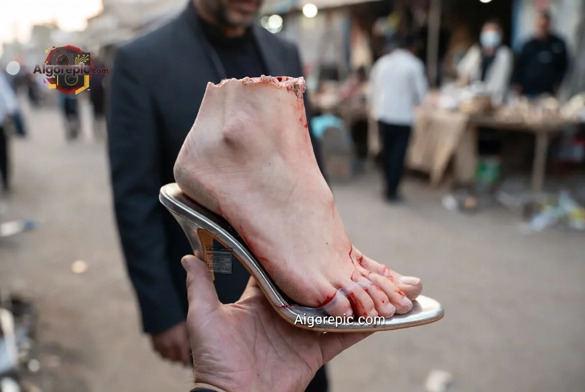 Severed Foot in Heel - AI Generated Horror